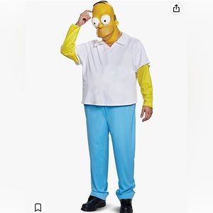 NEW Adult Men’s Homer Simpson Deluxe Halloween Costume XXL 50-52